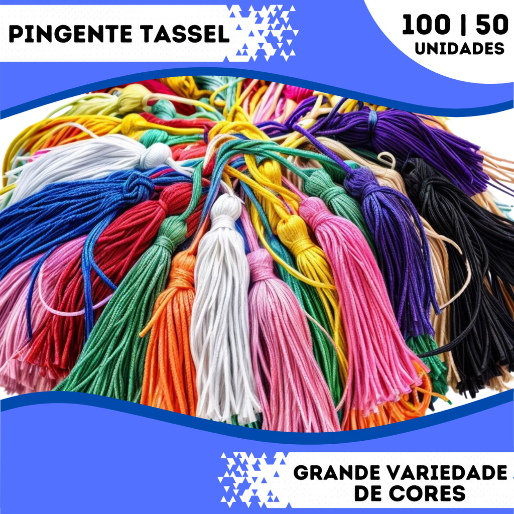 Pingente De Seda Tassel - 7.0 cm - Pacote com 100 unidades - Enfeite Decoração Casamento