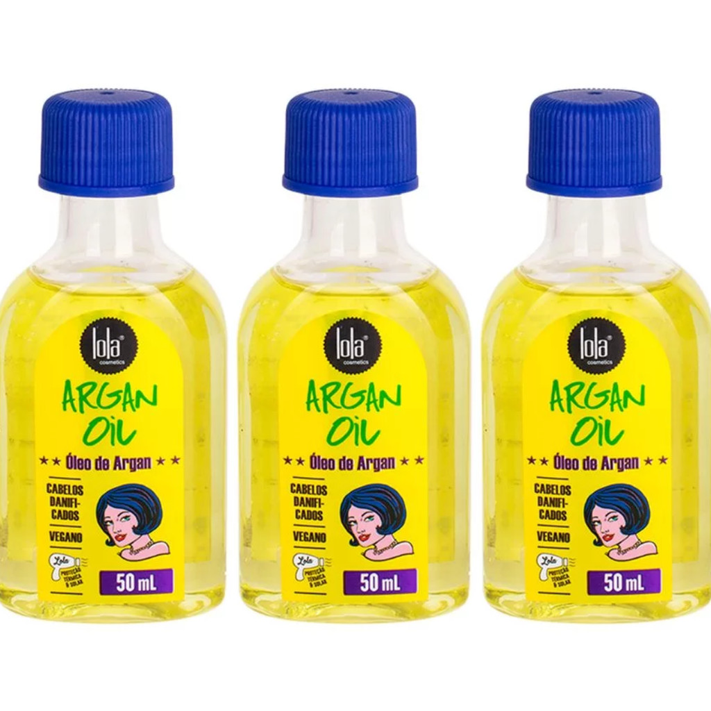 Kit 3 Unidades Óleo Capilar Argan Oil 50ml Cada - Lola Cosmetics