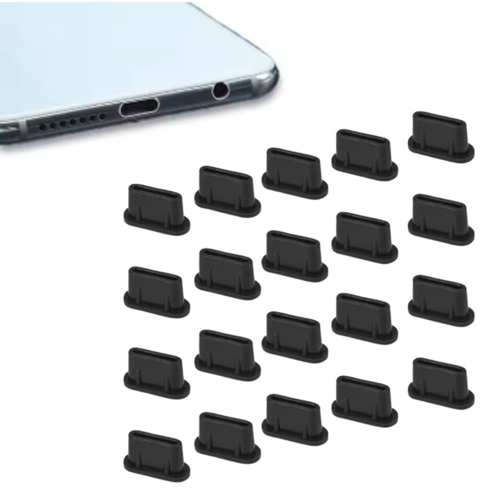 Kit 10 Plug anti poeira para celular notebook conector USB tipo C Silicone anti sujeira durabilidade em Oferta na Shopee