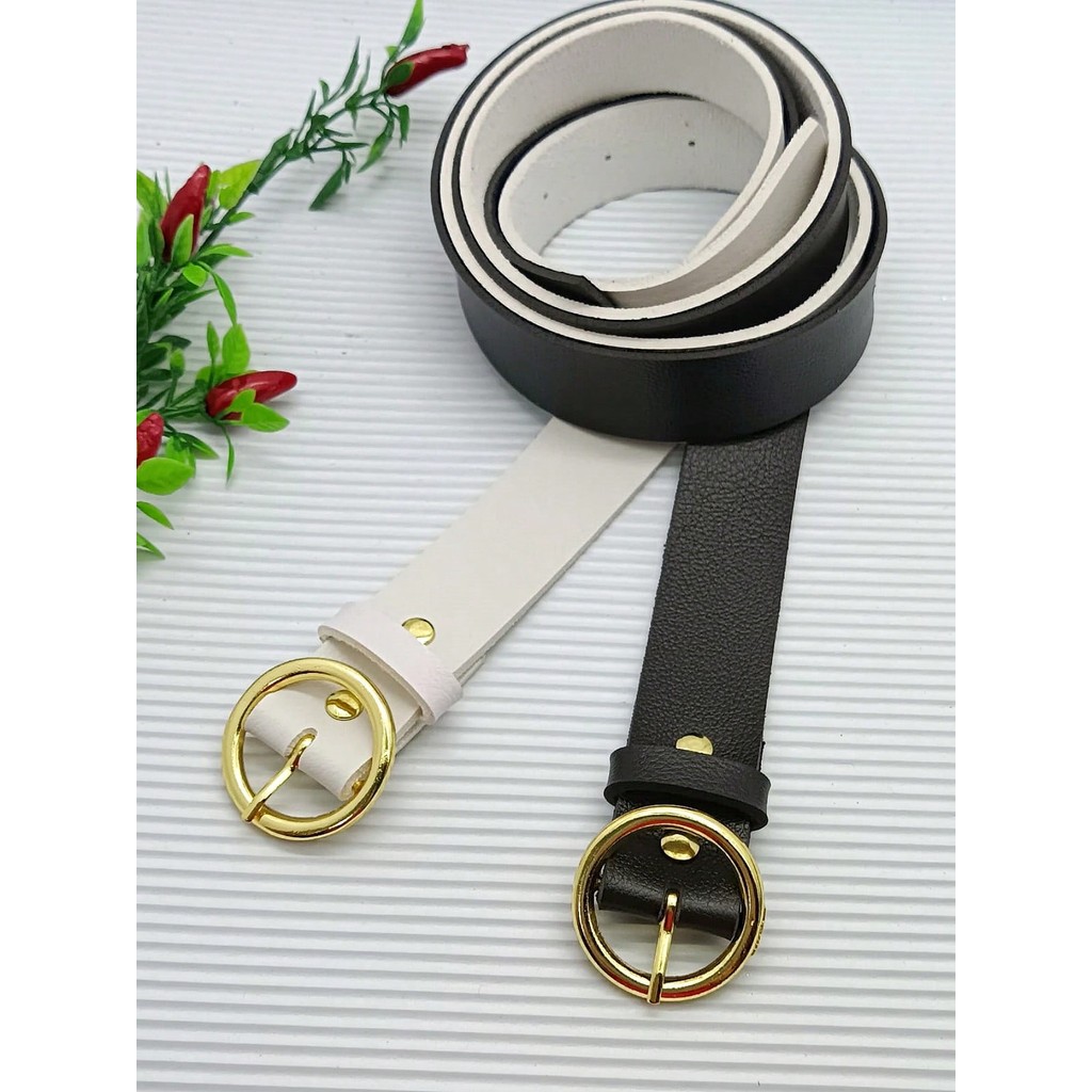 kit 2 Cinto Feminino  básicos com bico redondo 2.5cm