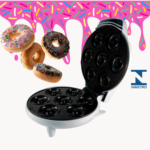 Mini Maquina De Donuts Café Da Manhã Capacidade Para 7 Mini Rosquinha Elétrica 110V Portátil