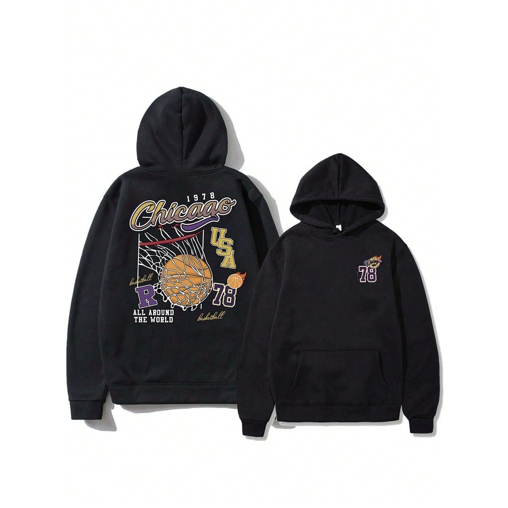 Blusa De Moletom Chicago Style Basquete Style Flanelado Quentinho Casaco de Frio - Qualidade Premium!
