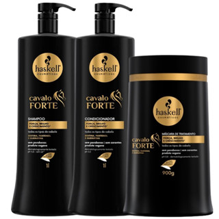Cavalo Forte Haskell - Kit Shampoo, Condicionador 1L e Máscara 900g Hidratação e Fortalecimento em Oferta na Shopee
