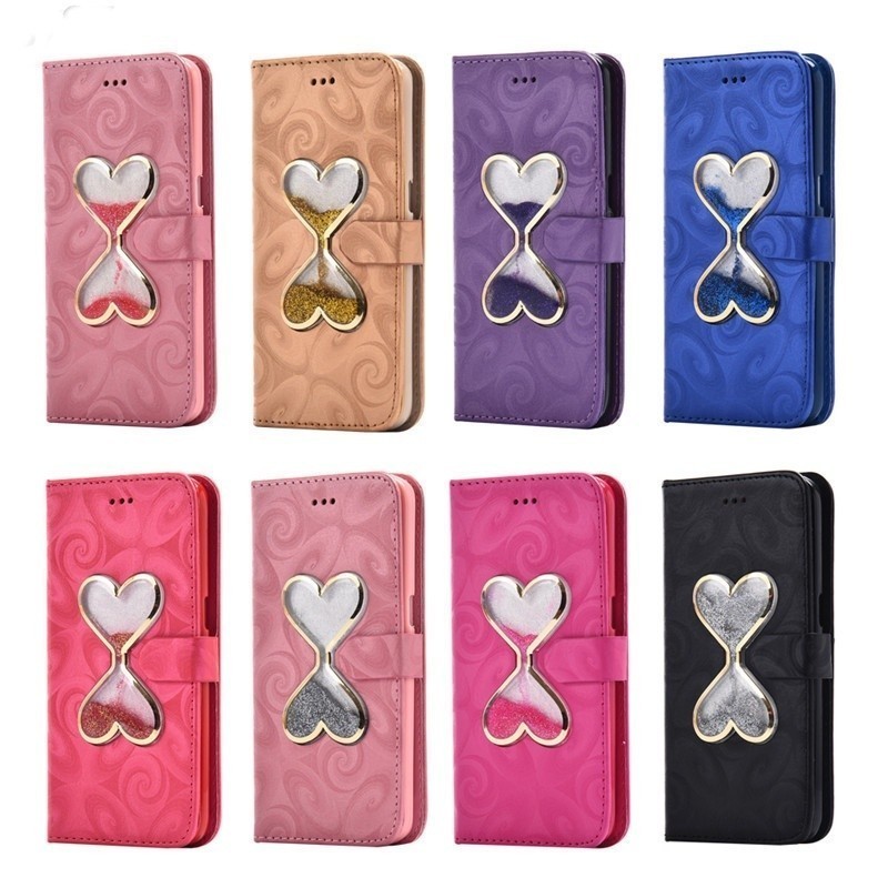 A50 J6plus Carteira A30 capas Coração J6plus Líquido A70 Para A10 A20 J6 J8 ampulheta em forma de Coração estojo de couro Hot Sale
