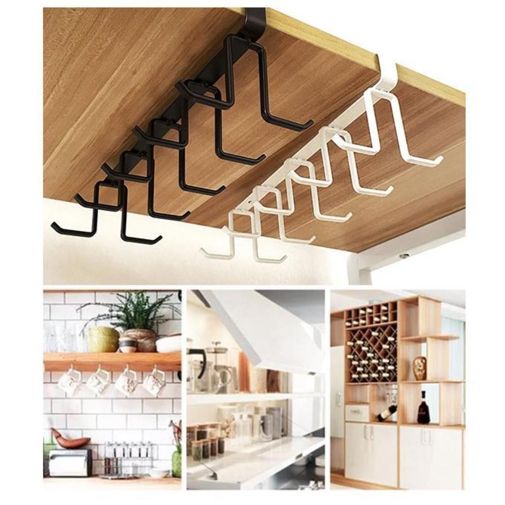 Suporte Organizador Porta Xicaras Duplo Aço Suspenso Encaixe sem furar