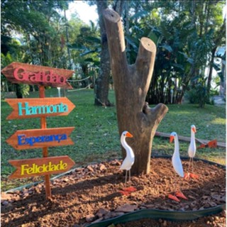 Placa de Jardim Madeira Rústica Cores Frases Decorativos em Oferta na Shopee