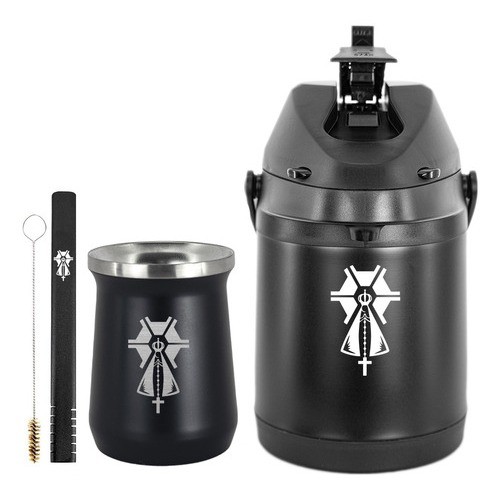 Kit Tereré Garrafa Térmica 2.5l Copo 236ml Agronimia Santa