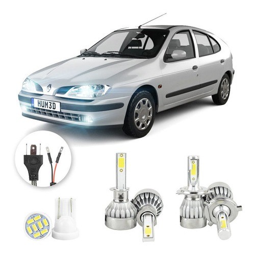 Lâmpadas Ultra Led Renault Megane 20000lm Alto Baixo e Milha + Pingo Led em Oferta na Shopee