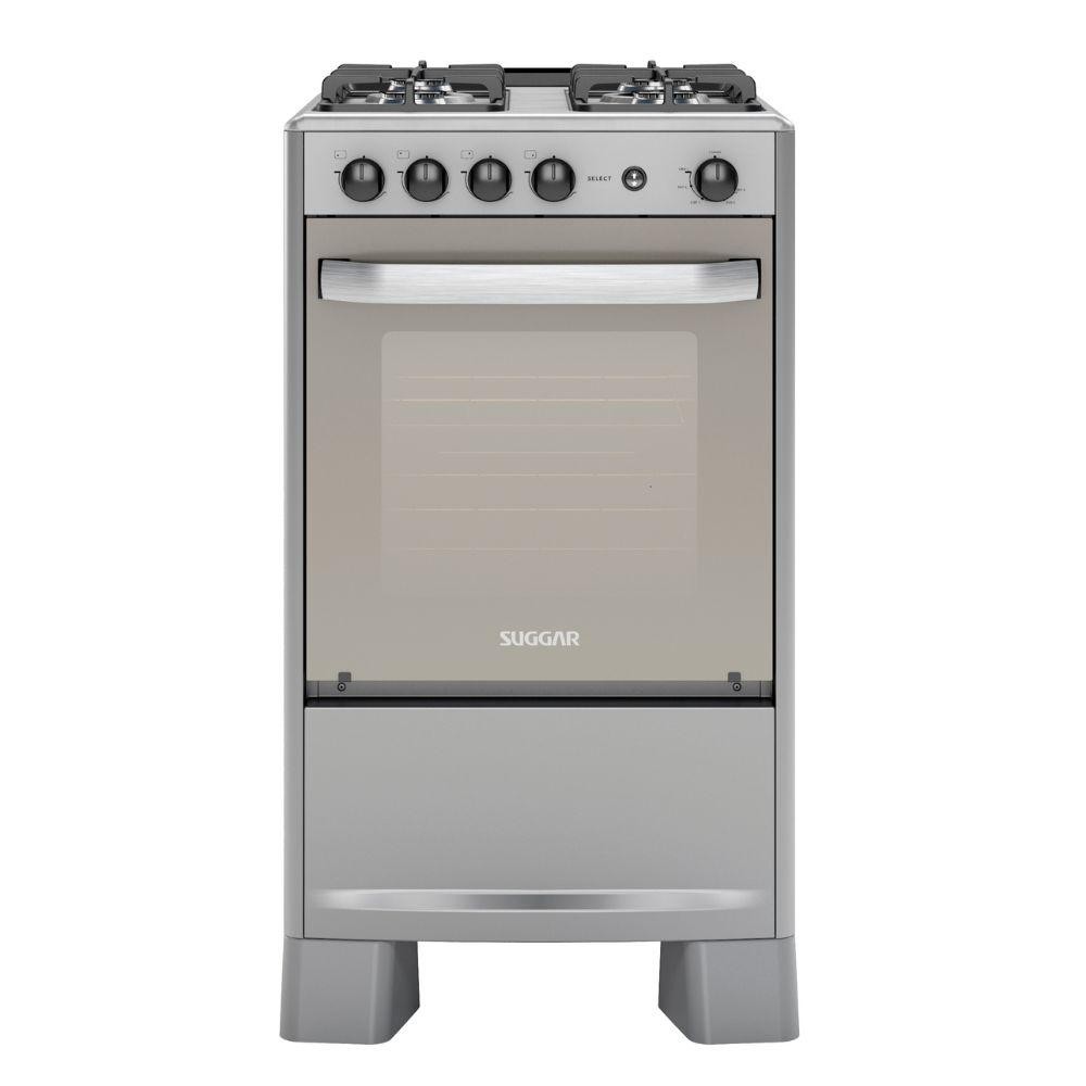 Fogão 4 Bocas Suggar Automático Select Prata - Home Appliances
