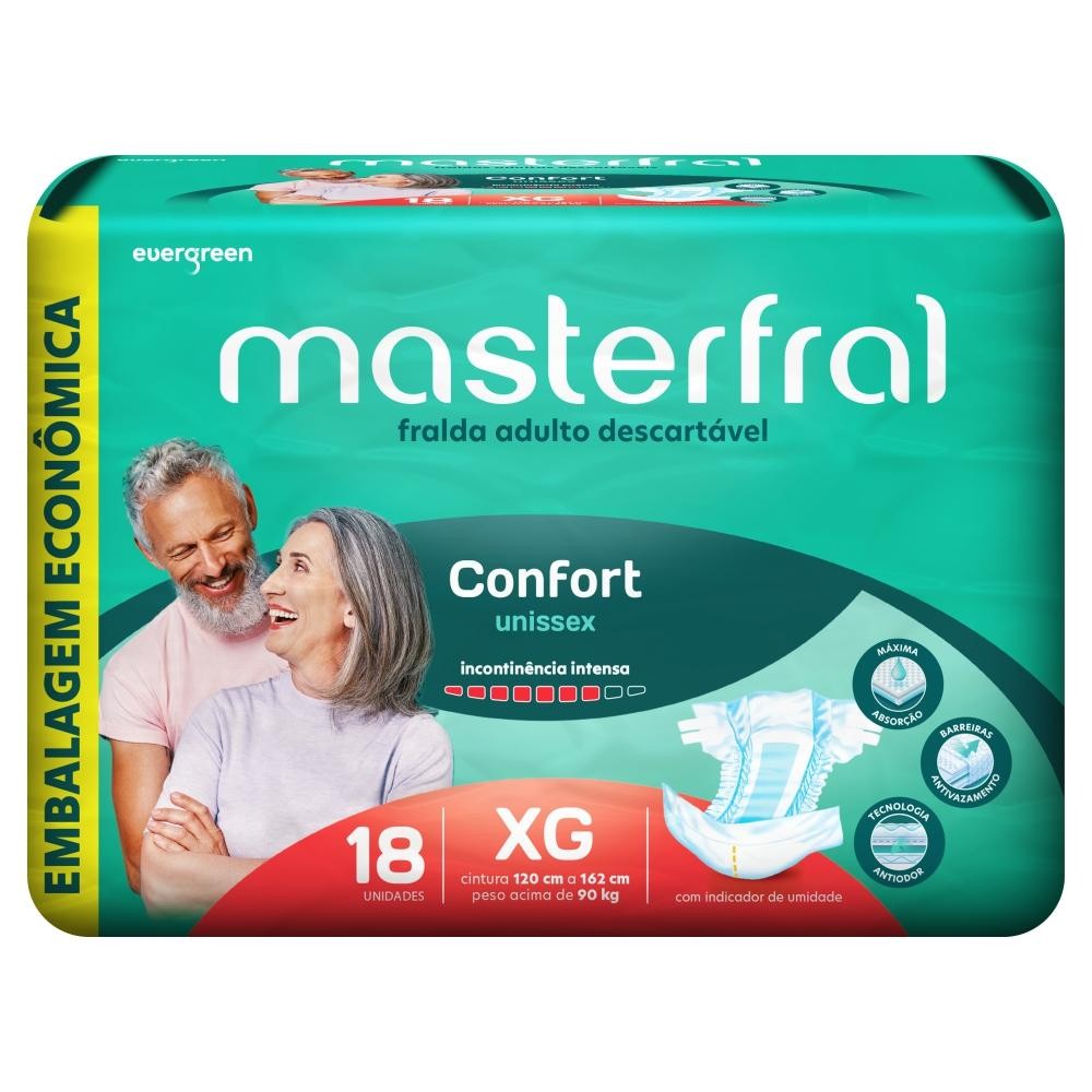 Fralda Geríatrica Masterfral Confort XG com 18un Embalagem Econômica em Oferta na Shopee
