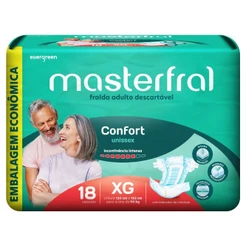 Fralda Geríatrica Masterfral Confort XG com 18un Embalagem Econômica