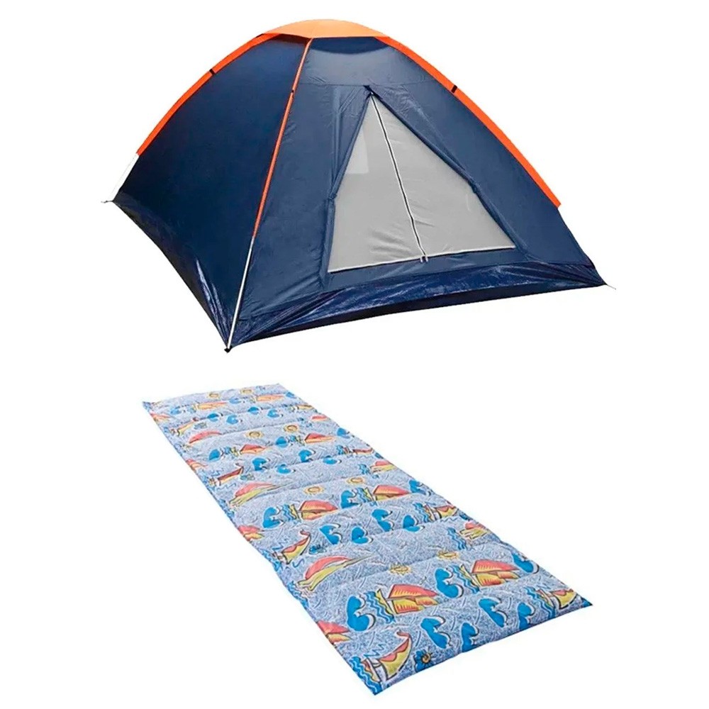 Kit Barraca Panda 2P Nautika + Colchonete Solteiro 190x60cm