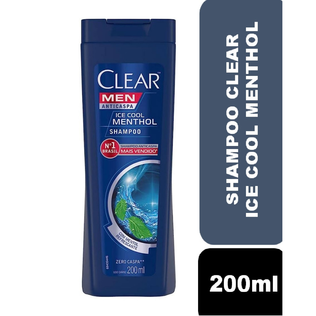 Shampoo Anticaspa Clear Men Ice Cool Menthol 200ml em Oferta na Shopee