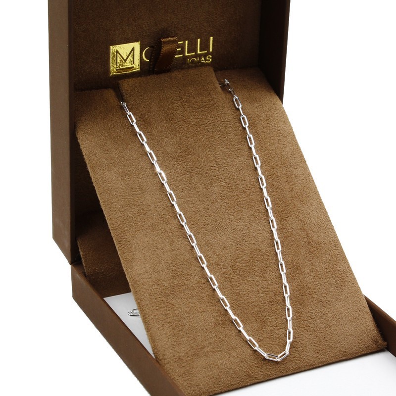 Corrente de prata 925 Masculina malha cartie 60cm laterais quinadas sem pingente em Oferta na Shopee