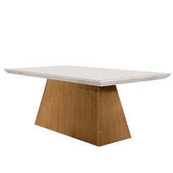 Mesa para Sala de Jantar Aida 180cm em MDF com Vidro
