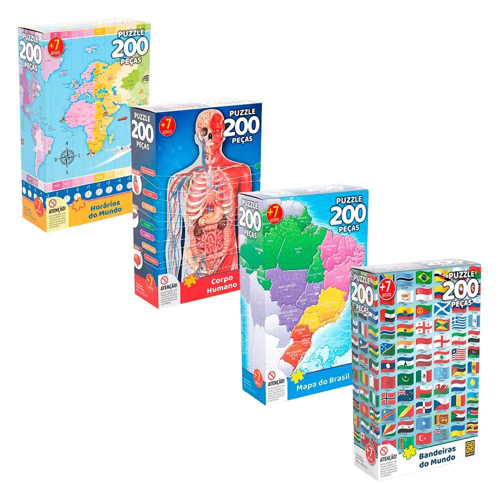 Combo Puzzle 200 peças Didáticos em Oferta na Shopee