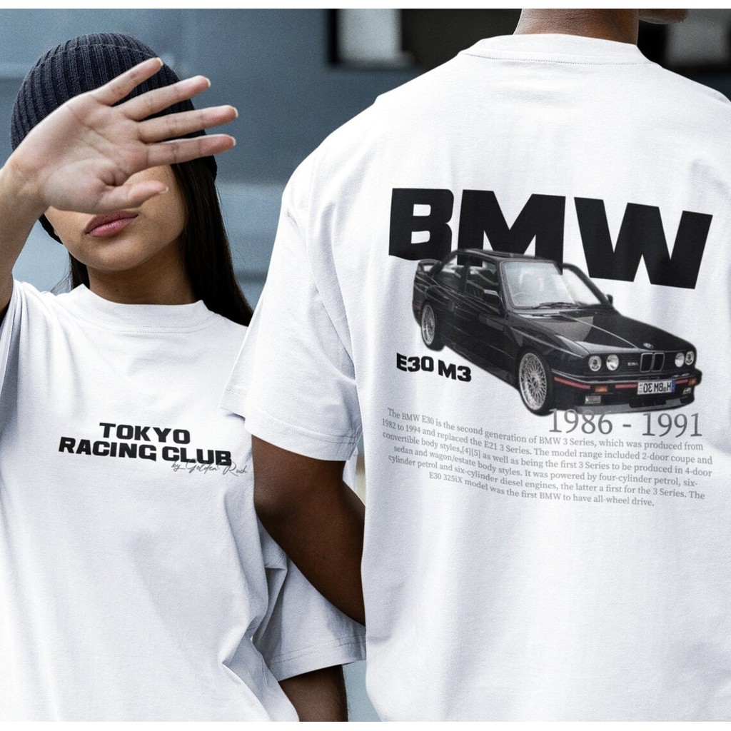 Camiseta gráfica premium BMW E30 camiseta clássica de carro para entusiastas para amantes de BMW