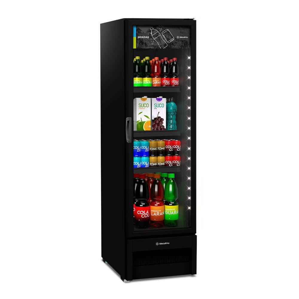 Visa Cooler Refrigerador Multiuso Expositor Vertical 303/326L VB28RH All Black 127V - Metalfrio