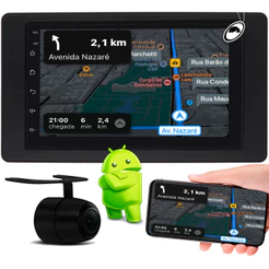 Multimidia 7" Polegadas Android Kangoo 1998 a 2018 Android Auto CarPlay Wi-Fi + Câmera de Ré