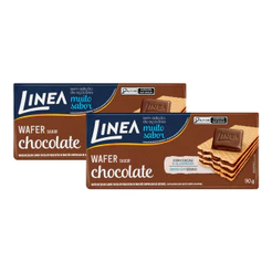 Kit 2 Wafers Linea Sabor Chocolate de 90g