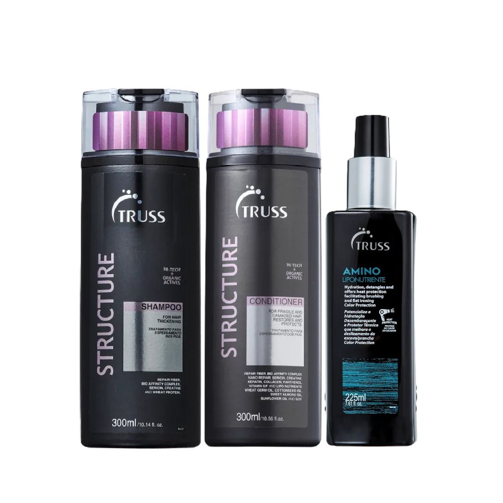 Kit Truss Structure - Shampoo 300ml + Condicionador 300ml + Amino Liponutriente 225ml