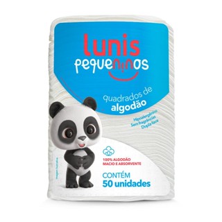 Algodão Quadrado Lunis Pequeninos c/ 50 Un – Não Solta Fiapos em Oferta na Shopee