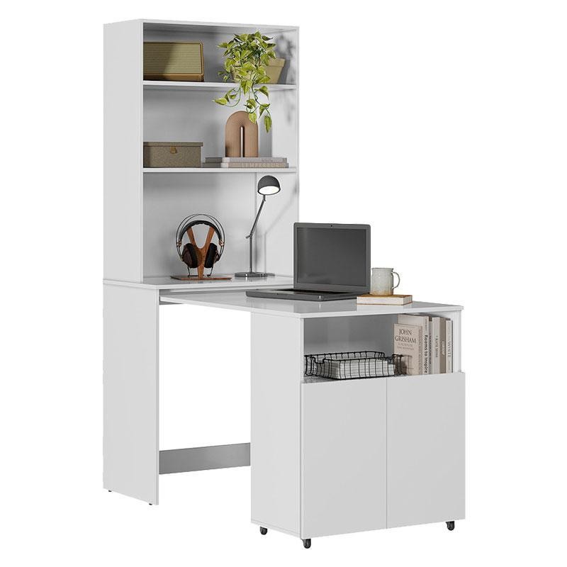 Armário Multifuncional com Escrivaninha Retrátil Duo Branco - Kits Paraná