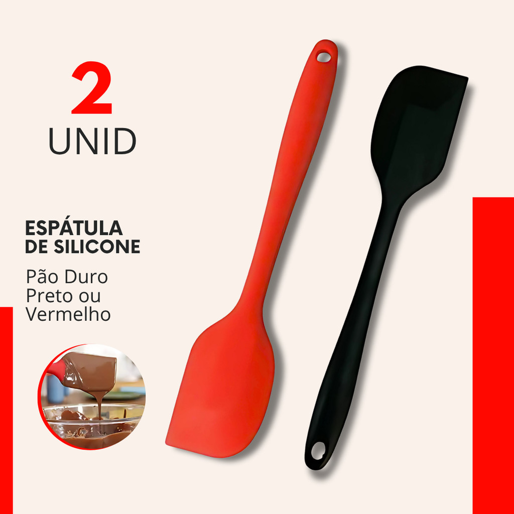Jogo 2 Espatula de Silicone Cozinha 27cm Pão Duro Restaurante Bolo Confeitaria