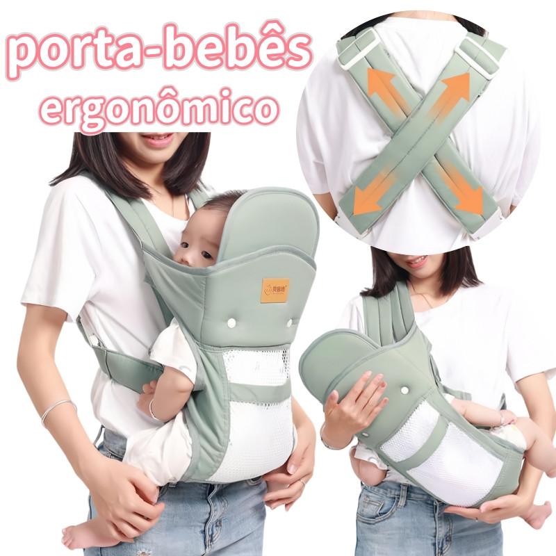 Porta-bebés ergonómico 20kg com 4 modos de utilização, indispensável para os bebés quando saem