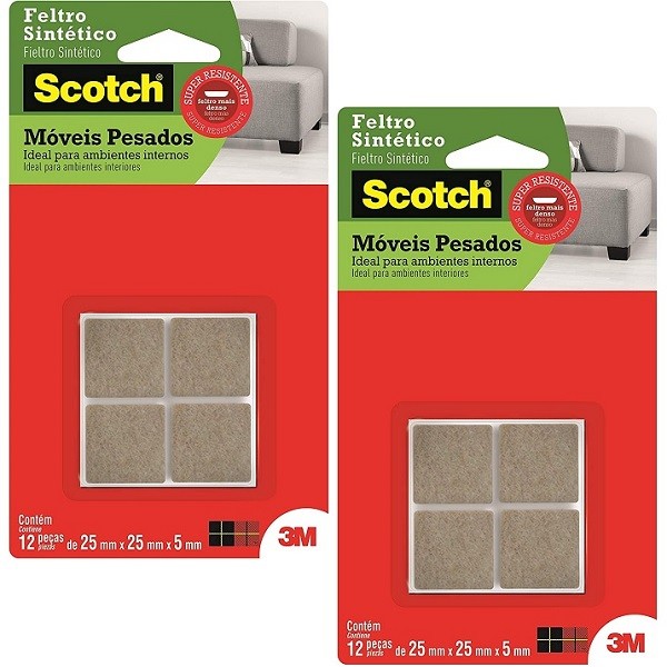 Kit com 24 Feltro Moveis Pesados Quadrado Marrom Grande em Oferta na Shopee