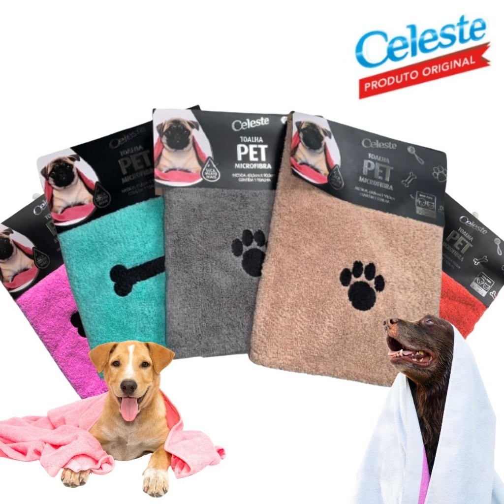 Toalha Pet em Microfibra Celeste Super Absorção e Secagem Rápida ATACADO em Oferta na Shopee