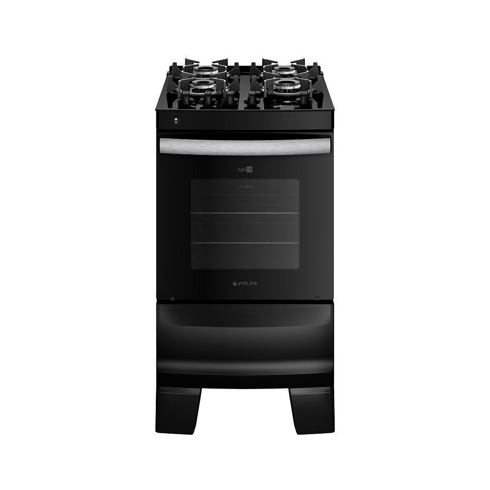 Fogão Atlas 4 Bocas Agile Up Com Mesa De Vidro Preto - Bivolt em Oferta na Shopee