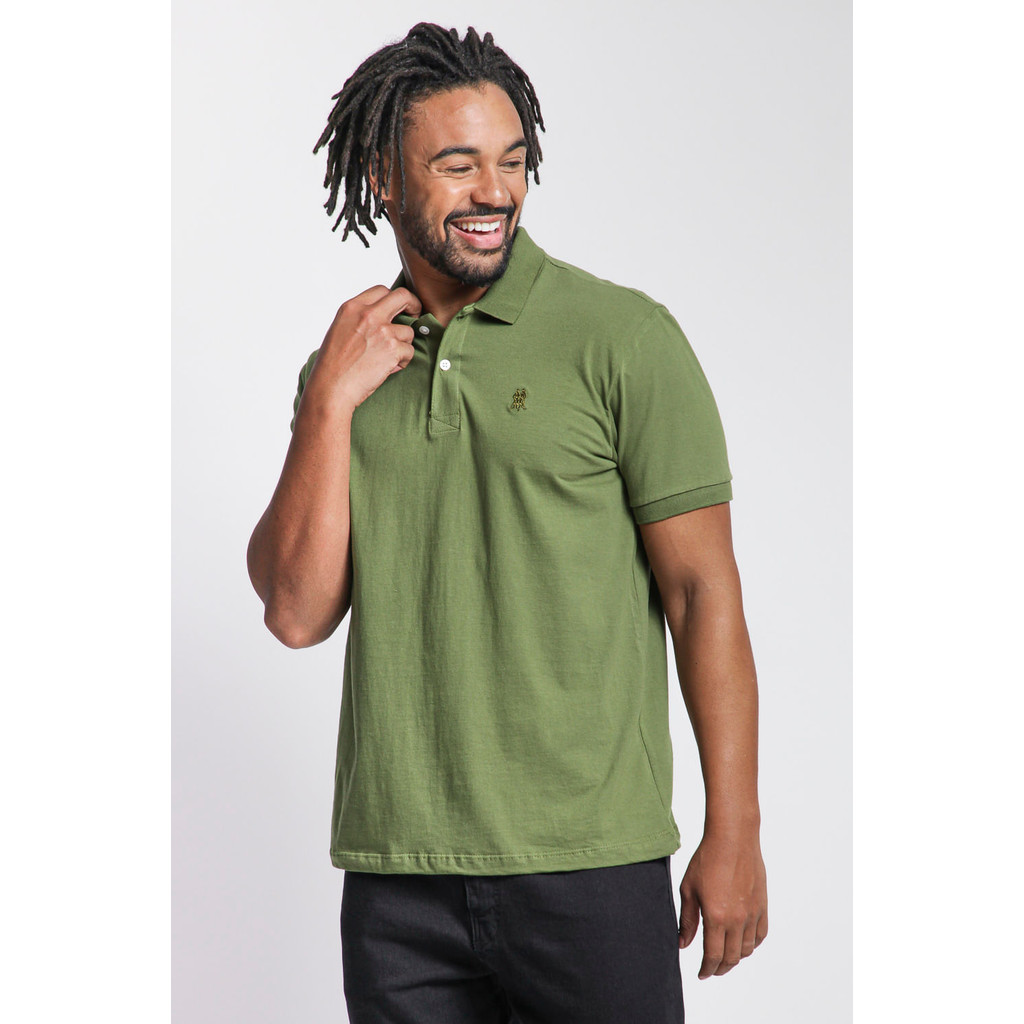 Polo Masculina Piquet Gola Lisa Polo Wear Verde Escuro - Men Clothes