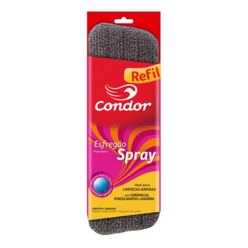 Refil para Mop Spray Esfregão em Microfibra Limpeza de Pisos Condor 1690R