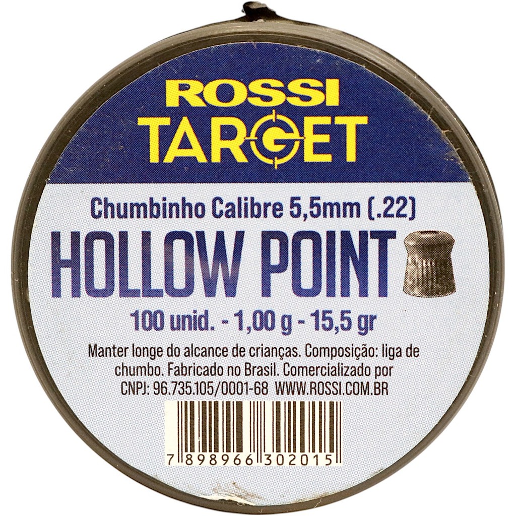 Chumbinho Rossi Target Hollow Point Cal. 5.5mm (.22) - 100un