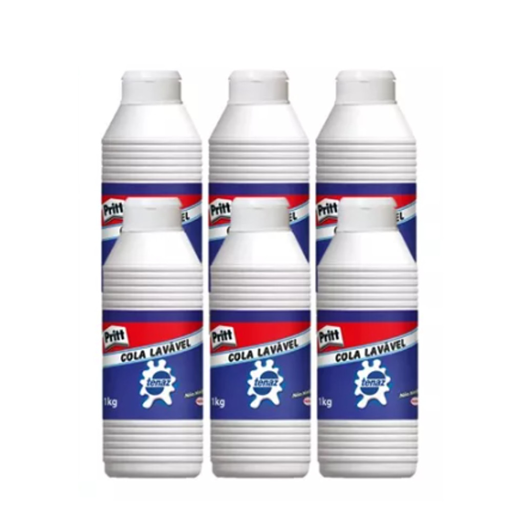 Kit com 6 - Cola Branca Tenaz 1kg Pritt