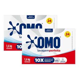 Kit 2 Lava-Roupas em Pó Omo Lavagem Perfeita 1,6kg em Oferta na Shopee