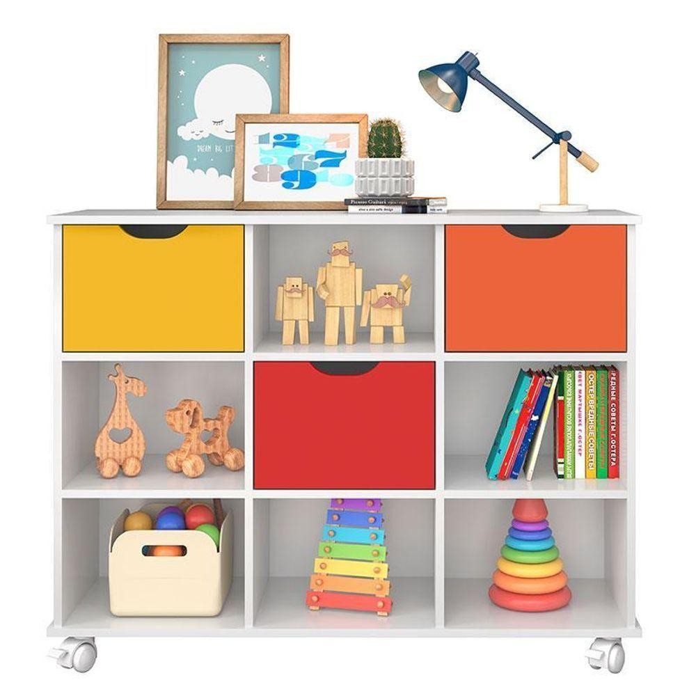 Nicho Organizador 3 Gavetas Branco Color - Qmovi em Oferta na Shopee