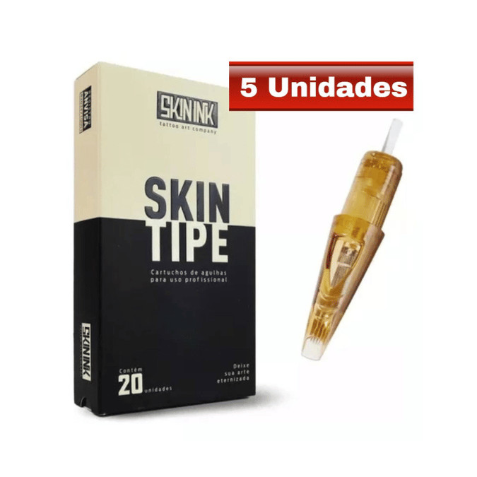 5 Cartucho Skin Tipe Fine Line para Tatuagem Tattoo
