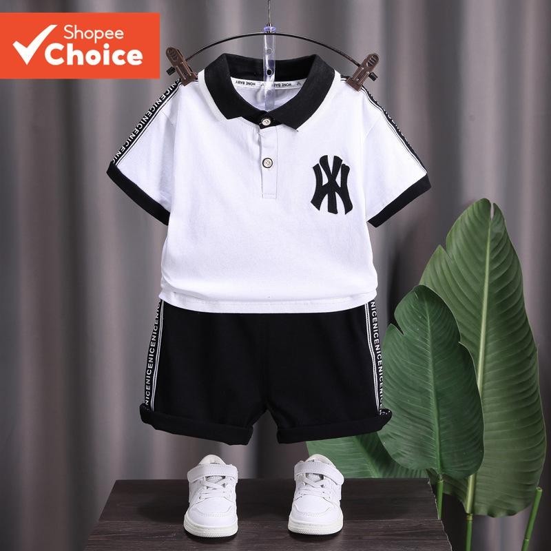 Roupas Para Meninos Conjuntos De Verão Camisas Pólo Infantil Calções 2pcs Fatos De Treino Desporto 0 A 5 Anos