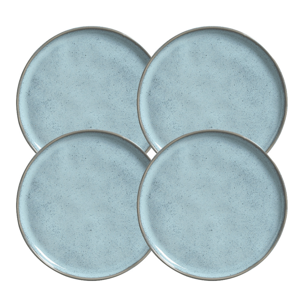 Jogo De Pratos Fundo Bio Breeze 22,5cm 830ml Kit 4 Peças Azul Sopa Cerâmica Porto Brasil em Oferta na Shopee