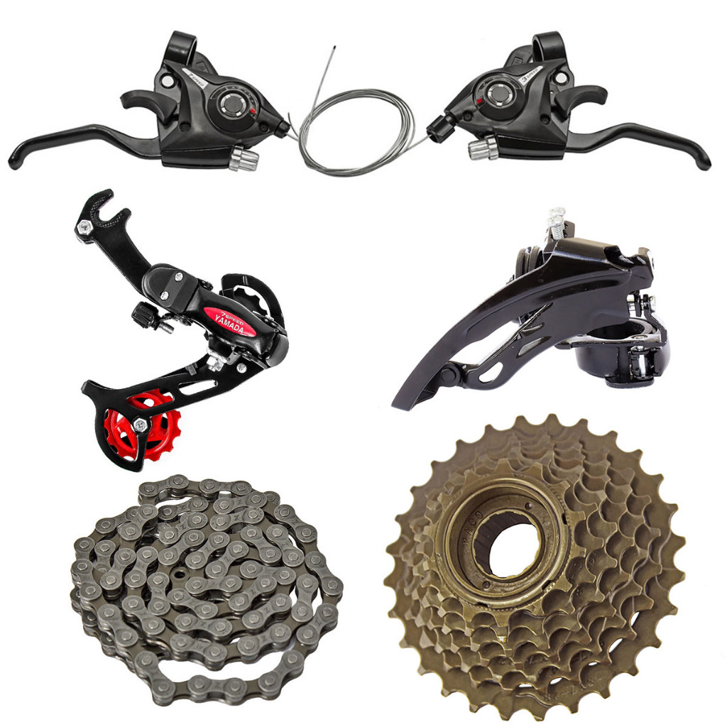 Kit Bicicleta 21 Vel Trocador Marcha Câmbio C/ Gancheira Yamada em Oferta na Shopee