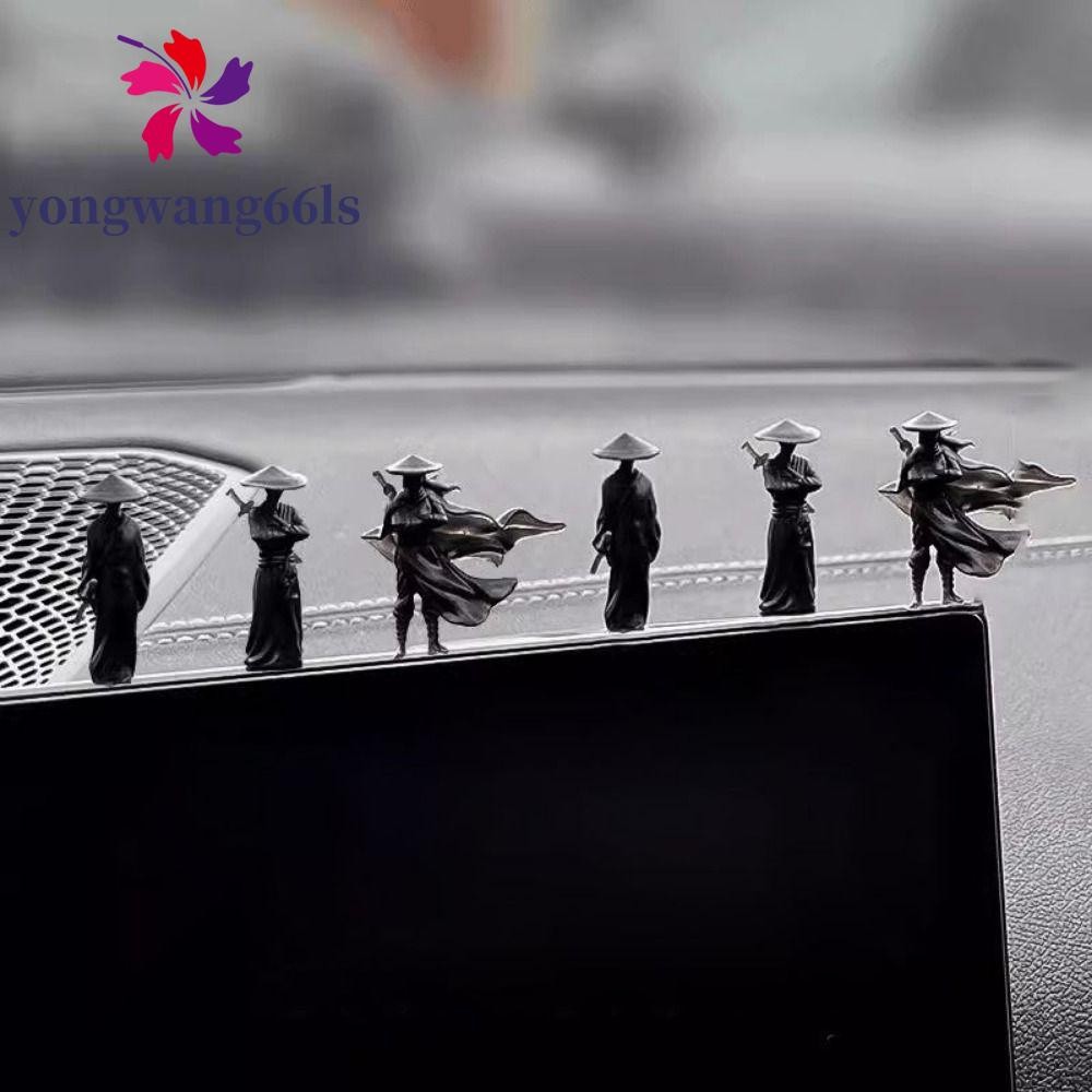 YONGWANG 6 Pçs/set Figura De Espadachim Chinês , Ornamento De Estátua De Mini Carro Antigo , Miniaturas De Desenho Anima