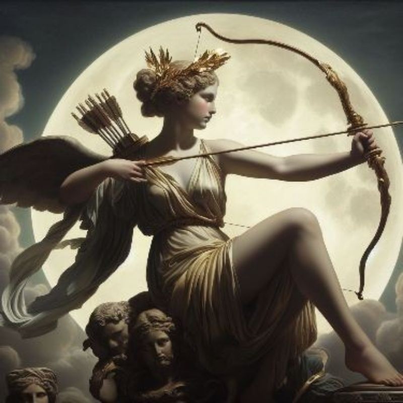 Deusa Artemis ou Diana (Mitologia Grega). Placa Decorativa MDF tamanho A4 28x20 Envio Imediato Placa MDF
