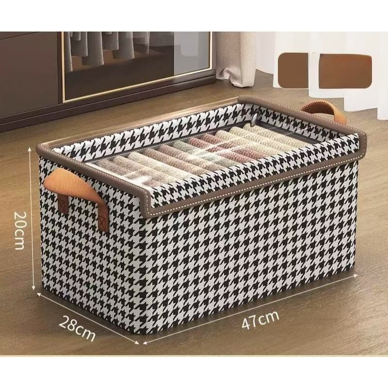 Caixa cesto Organizadora Dobrável Multiuso Com Tampa armacao metal tecido TNT Resistente E Ecológico em Oferta na Shopee