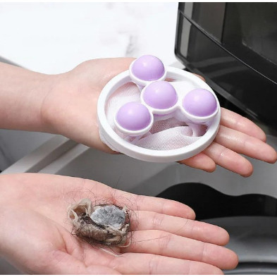 Imagem Kit 4 Filtro Coletor de Pelos Fiapos Flutuante Para Máquina de Lavar Roupa Reutilizável