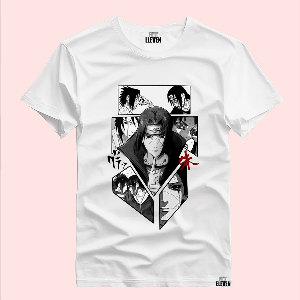 Camiseta T-shirt Anime Itachi Uchiha Sharingan100% Algodão envio Rápido diversas cores Masculino Feminino Infantil