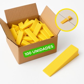 Kit Cunha p/ Nivelamento de Piso Porcelanato 100 Unidades Construção Obras. em Oferta na Shopee