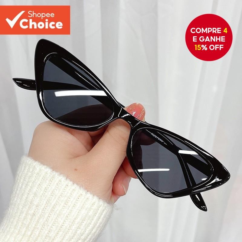 Óculos De Sol Retrô Cat Eye-Vintage Unissex De Armação Pequena UV400