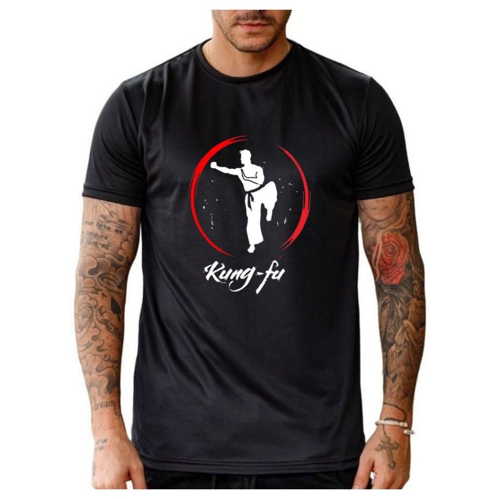 Camiseta Camisa básica camiseta  para treino academia corrida musculação personalizada luta Kung Fu Wushu masculina femi